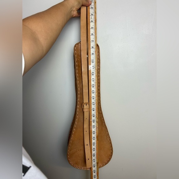 Ukelele Genuin Brown Leather Case Crossbody Strap Minimalist Neutral adjustable - Picture 12 of 14